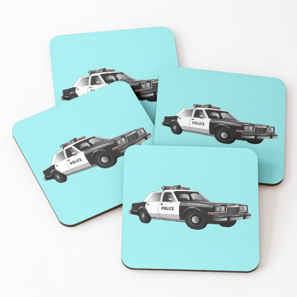 Item preview, Police car cartoon illustration designed and sold by Misscartoon.