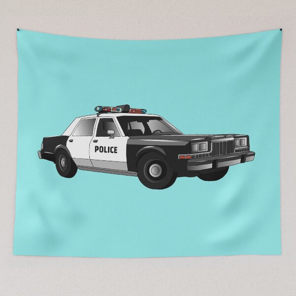 Item preview, Police car cartoon illustration designed and sold by Misscartoon.