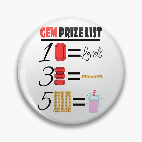 Item preview, Gem Prize List designed and sold by trainedspade.