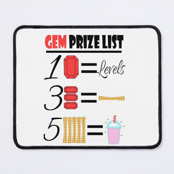 Item preview, Gem Prize List designed and sold by trainedspade.