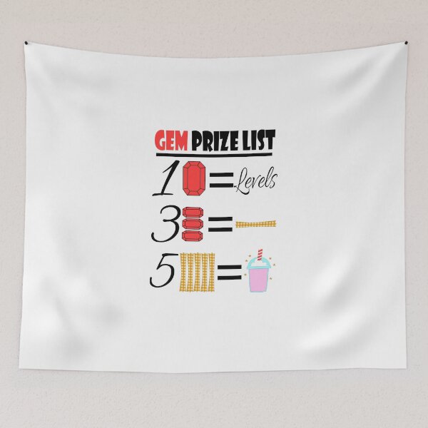 Item preview, Gem Prize List designed and sold by trainedspade.