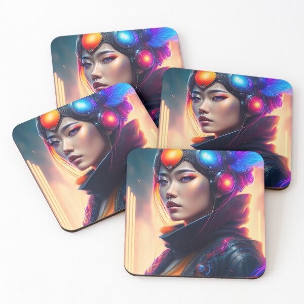 Item preview, Ai Generated -  Japanese cyberpunk Female Warrior  designed and sold by DominicAi.