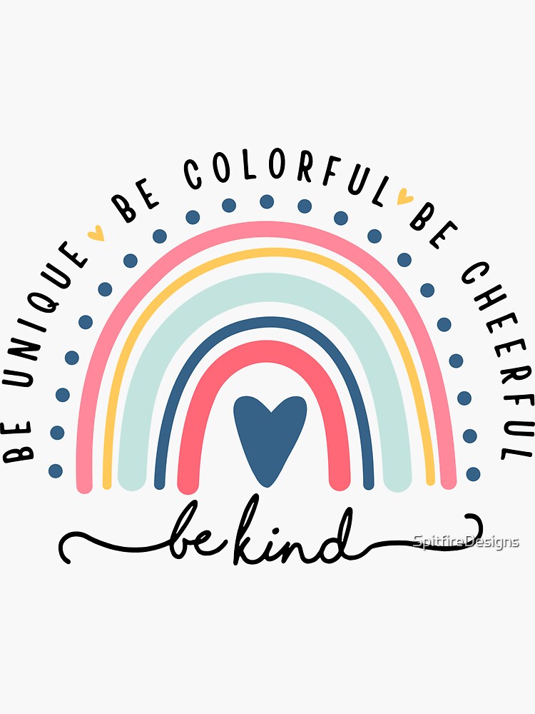 Kindness Retro Rainbow Colored Fun Art for Positivity - Kindness - Sticker