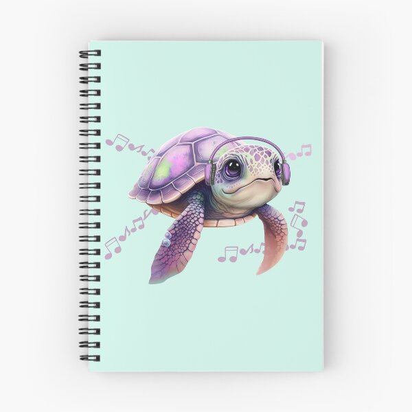 Item preview,  Turtle with headphones listens to music designed and sold by Artbellachi.