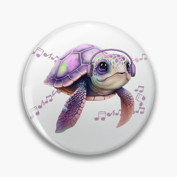 Item preview,  Turtle with headphones listens to music designed and sold by Artbellachi.
