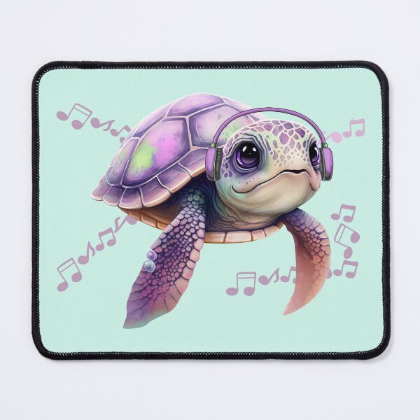 Item preview,  Turtle with headphones listens to music designed and sold by Artbellachi.