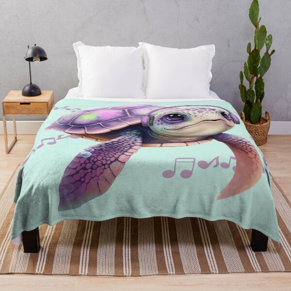 Item preview,  Turtle with headphones listens to music designed and sold by Artbellachi.