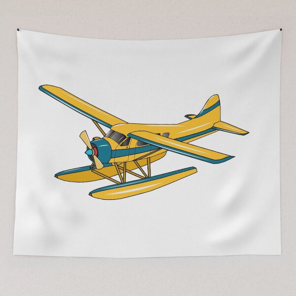 Item preview, Seaplane cartoon illustration designed and sold by Misscartoon.