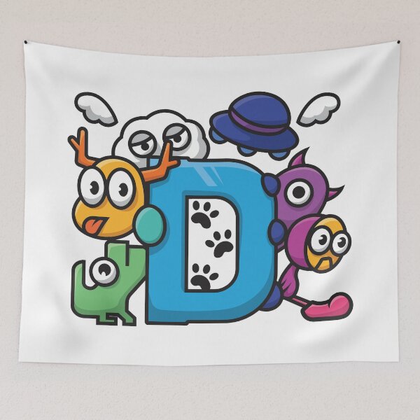 Item preview, Doodle art monsters letter D designed and sold by yhuefpe.