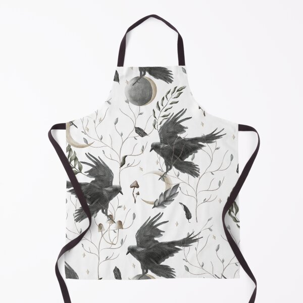 Item preview, Black Raven, Moon and Wild Forest Plants Witchcraft Pattern designed and sold by silviaol.
