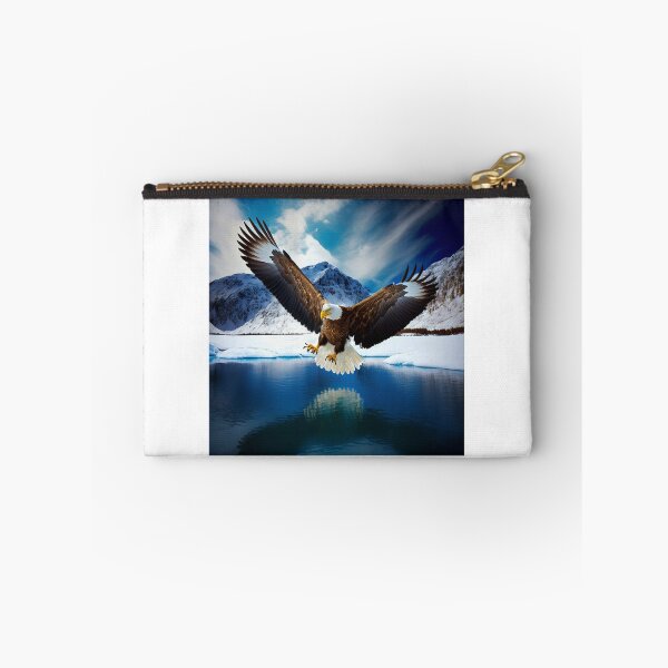 Item preview, Weisskopf eagle flies in the mountains over a beautiful lake designed and sold by Globuwear.