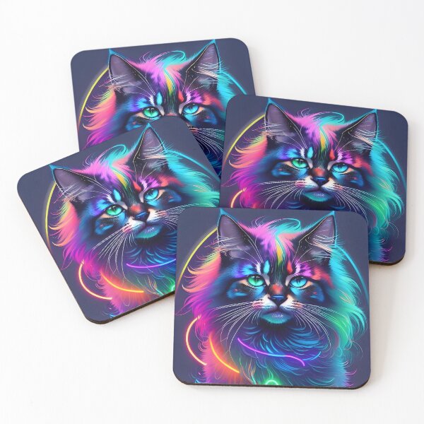 Item preview, Neon Cat - Modern Digital Art designed and sold by Ai-michiart.