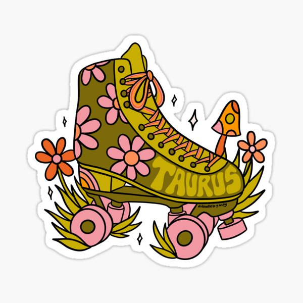 Taurus Roller Skate Sticker for Sale by doodlebymeg