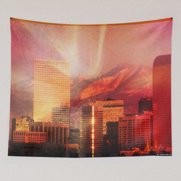 Item preview, Denver Late Autumn Sunrise with Rocky Mountain Glow designed and sold by Marielle Valenzuela.