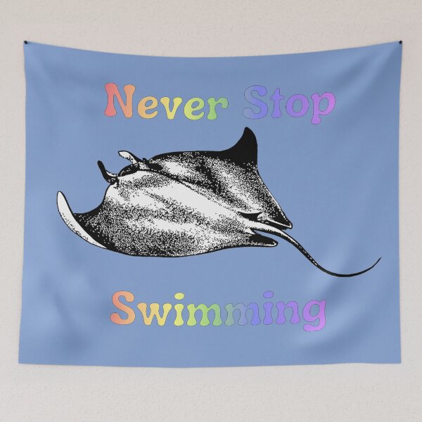 Item preview, Never Stop Swimming Manta Rainbow designed and sold by funeralbones.