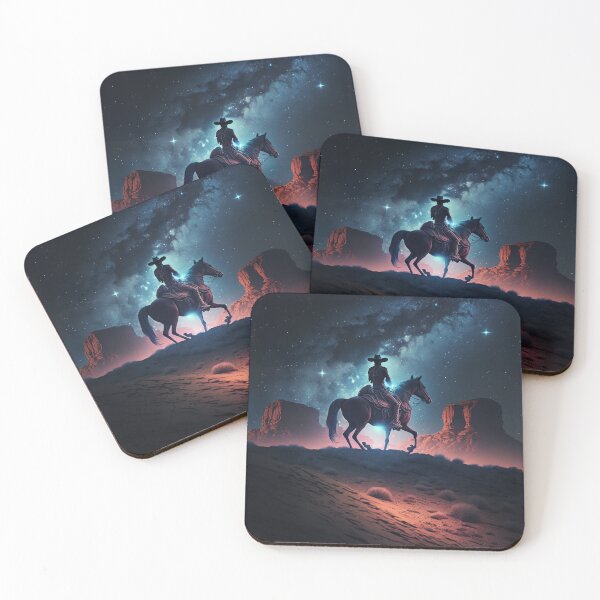 Item preview, Cowboy rides through the night on the prairie designed and sold by Globuwear.