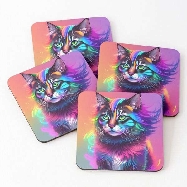Item preview, Neon Cat - Modern Digital Art designed and sold by Ai-michiart.