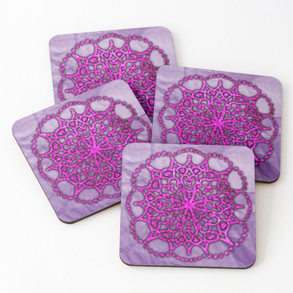 Item preview, Pink Glitter Heart Mandala designed and sold by abbie-kae.