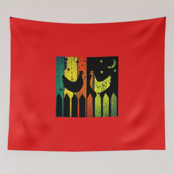 Item preview, Rustic Colorful Day/Night Chickens on barnwood designed and sold by Crobin1961.