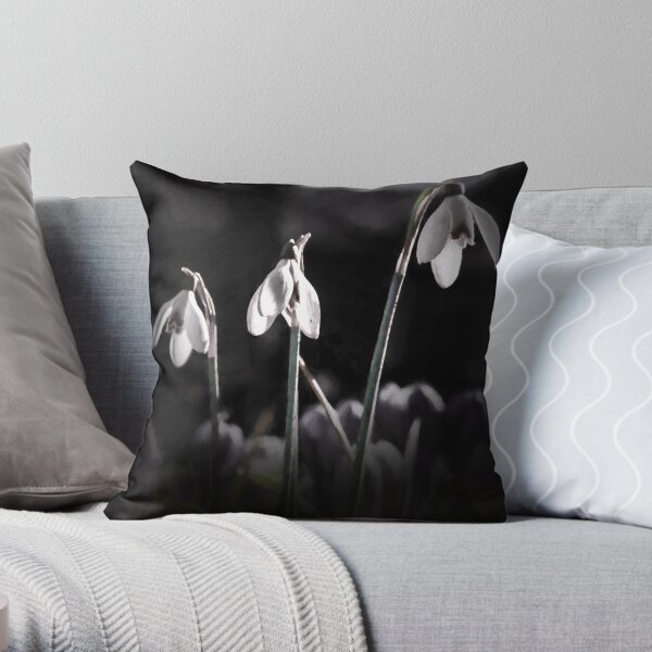 snowdrops.... by Phil Darby Throw Pillow