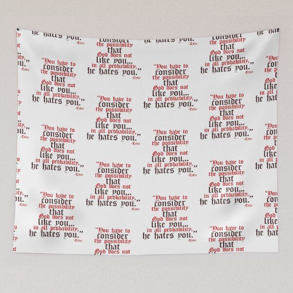 Item preview, You have to consider the possibility that god does not like you...in all probability, he hates you. -Tyler Durden, Fight Club  designed and sold by Sticker Up.