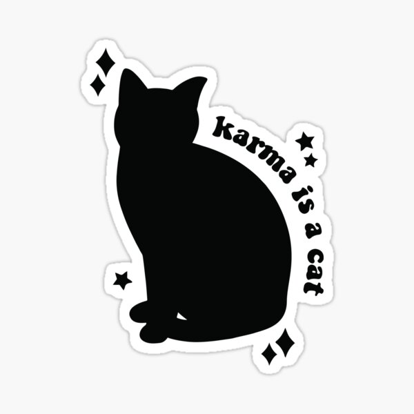 Vista previa del artículo con la obra «karma es un gato», diseñado y vendido por sadproseswiftie.
