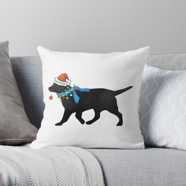 Black lab 2024 christmas pillow