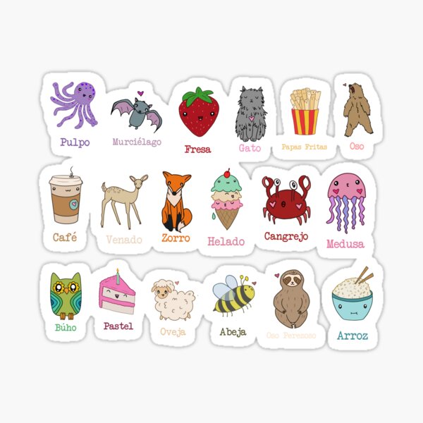 Spanish Animals and Foods Español Sticker