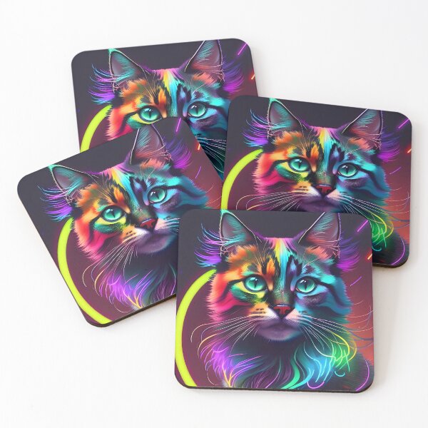 Item preview, Neon Cat - Modern Digital Art designed and sold by Ai-michiart.