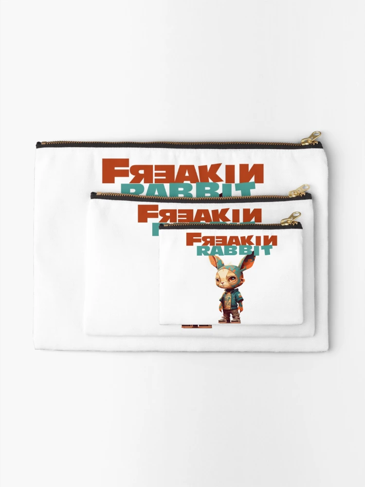 Thumbnail 2 of 4, Zipper Pouch, Freakin Rabbit designed and sold by PressMetaverse.