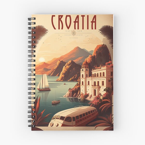 Item preview, Croatia Coastline Vintage Travel Art Poster designed and sold by OldTravelArt.