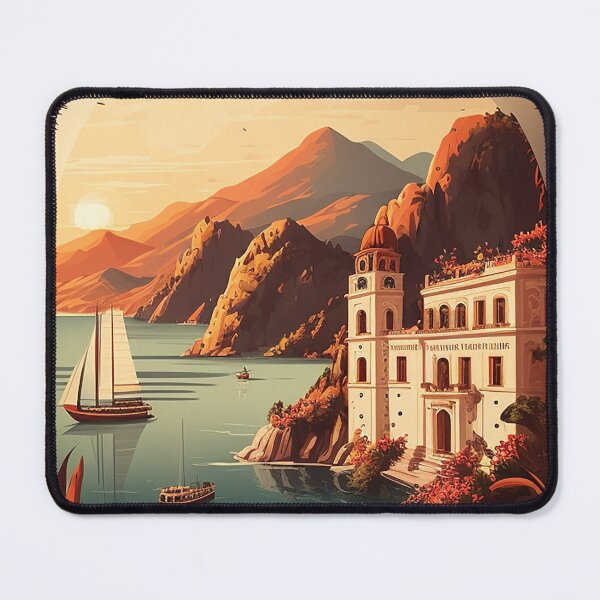 Item preview, Croatia Coastline Vintage Travel Art Poster designed and sold by OldTravelArt.