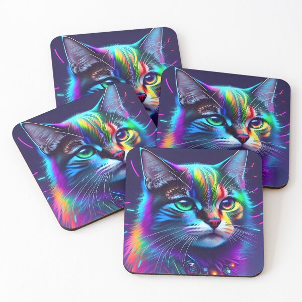 Item preview, Neon Cat - Modern Digital Art designed and sold by Ai-michiart.