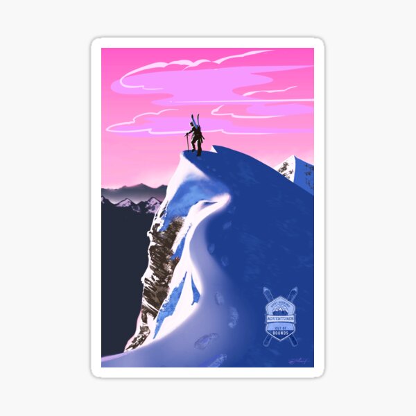"Rocky Mountain Adventure extreme skiing" Sticker for Sale by
