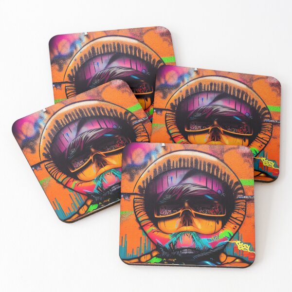 Item preview, a painting of a person wearing goggles on a wall designed and sold by DesignAtYO.