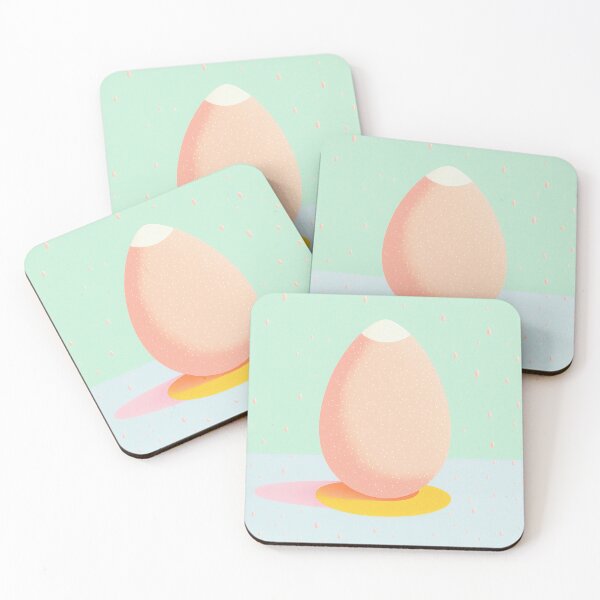 Item preview, Simple Egg Woodprint Art Vintage Pink Pastel Retro designed and sold by PinkNomad.