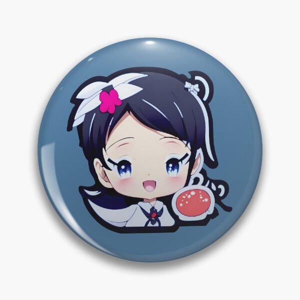 Item preview, Cute girl in white dress, big smile in kawaii style art designed and sold by AleKawaiiDesign.