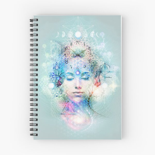 Item preview, Divine Timing Cyan spiritual sacred geometry mystical meditation cosmic art designed and sold by MisprintArt.