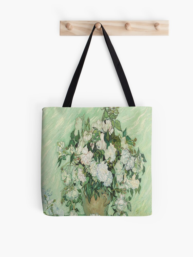 Tote Bags - Still Life: Vase with Pink Roses by Vincent van Gogh