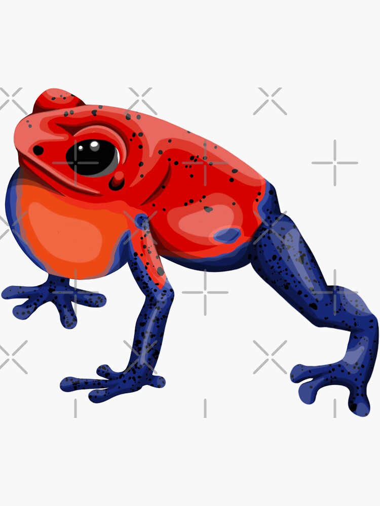 Thumbnail 3 of 3, Sticker, Blue Jean Dart Frog designed and sold by smoothfoxill.