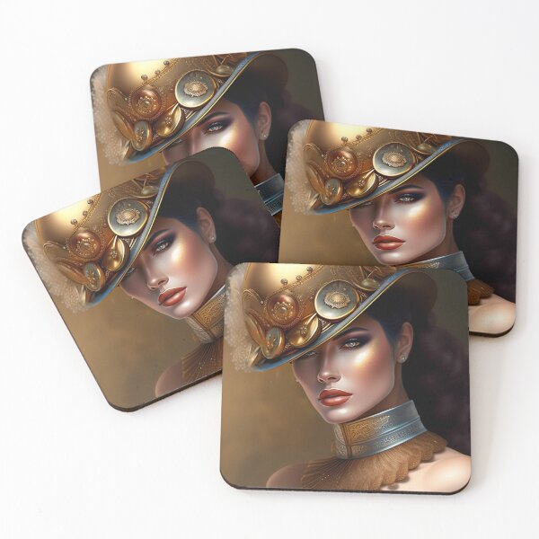 Item preview, AI Generated,  Female General Steampunk Art Board Prints  designed and sold by DominicAi.
