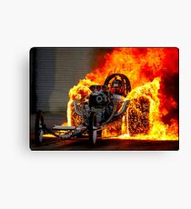 DRAG RACE; Vintage Automobile Burn-Out Print Canvas Print