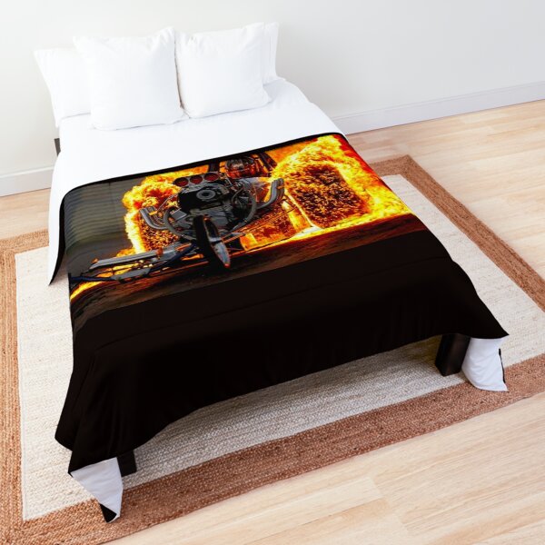 DRAG RACE; Vintage Automobile Burn-Out Print Comforter