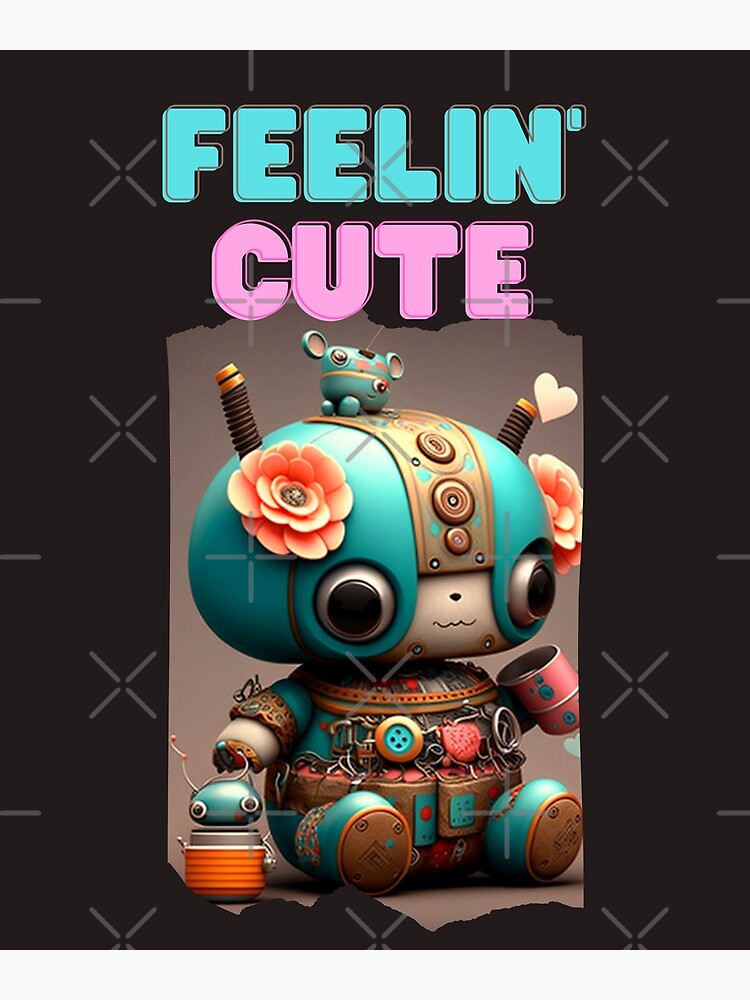 Happy but Sad Robot, Kawaii AI Robot Sticker for Sale by MadSwellDesigns
