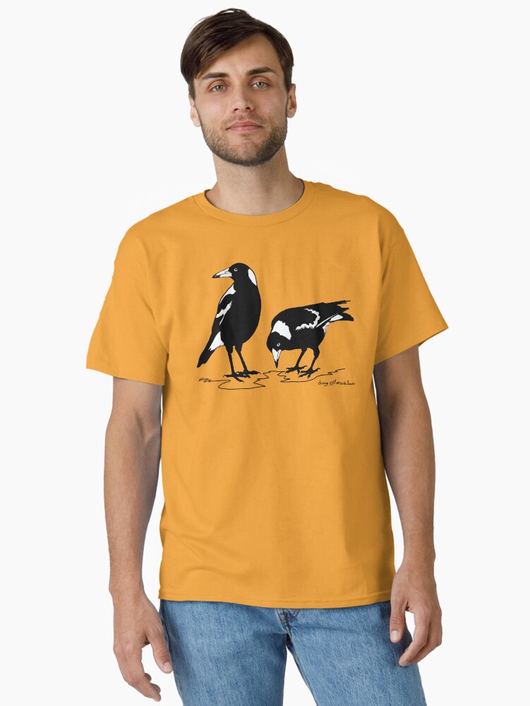Thumbnail 2 of 7, Classic T-Shirt, MAGPIES - australian magpie graphic art t-shirt designed and sold by pavlovais.