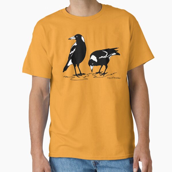 Aperçu de l'œuvre Tee-shirt MAGPIES - pie australienne art graphique créée et vendue par pavlovais.