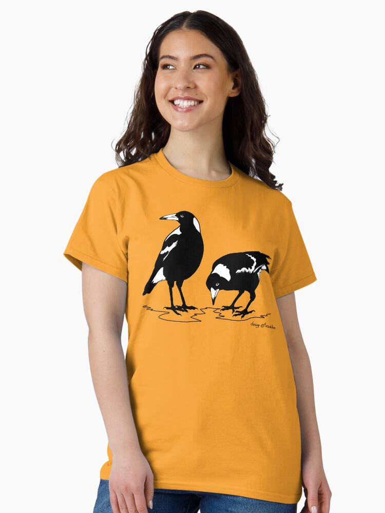 Thumbnail 1 of 7, Classic T-Shirt, MAGPIES - australian magpie graphic art t-shirt designed and sold by pavlovais.