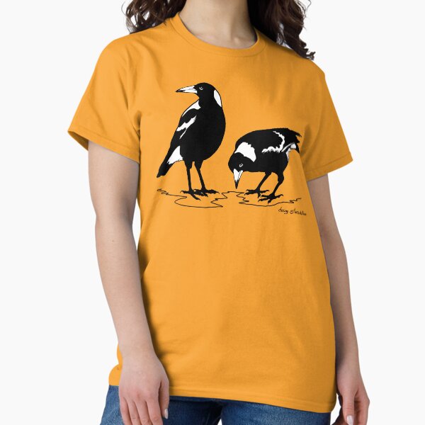 Artikel-Vorschau von ELSTER - australischer T - Shirt der grafischen Kunst der Elster, designt und verkauft von pavlovais.