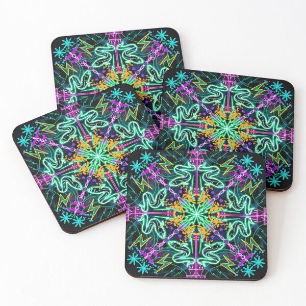 Item preview, Neon Mandala Flower Abstract designed and sold by Chatchot.