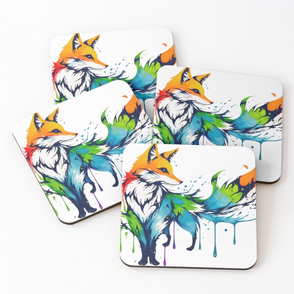 Item preview, Paint Drip Rainbow Fox designed and sold by Android54.